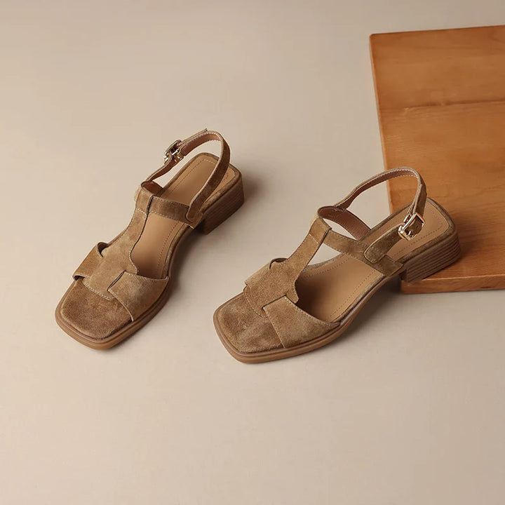 Duttini | Suede T-Strap Sandals