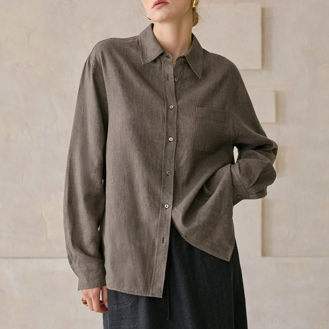 Duttini | Linen Shirt for Men in Classic Fit, White