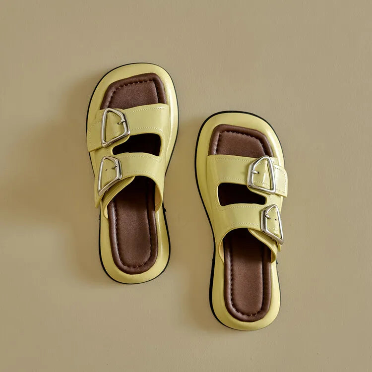 Duttini | Twin-Buckle Slide Sandals