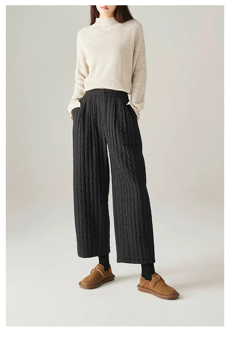 Duttini | Cotton Wide-Leg Pants for Women in Beige