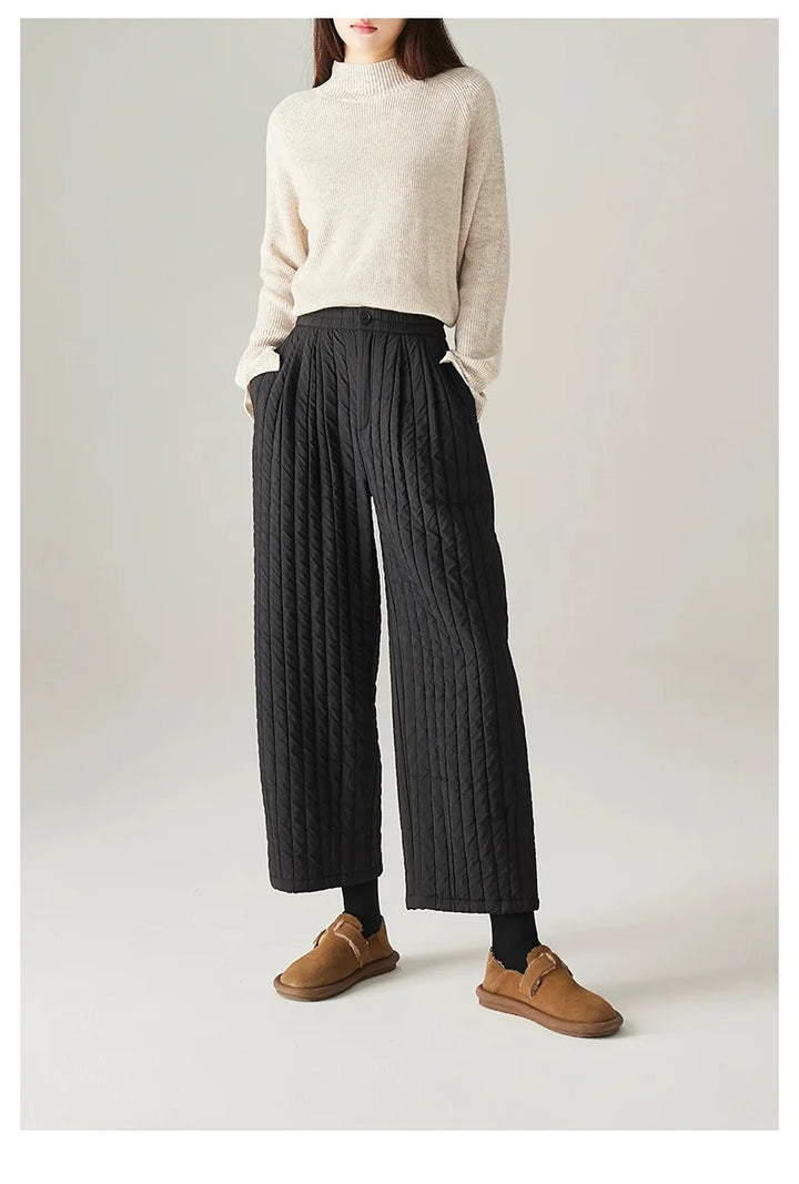 Duttini | Cotton Wide-Leg Pants for Women in Beige