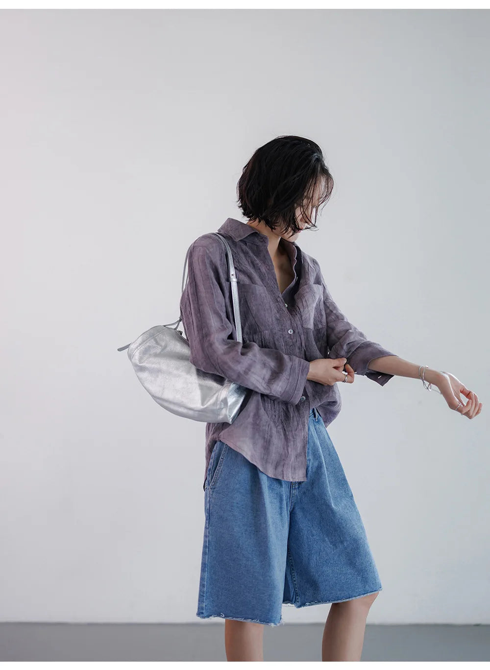 Duttini | Pleated Linen Button Shirt