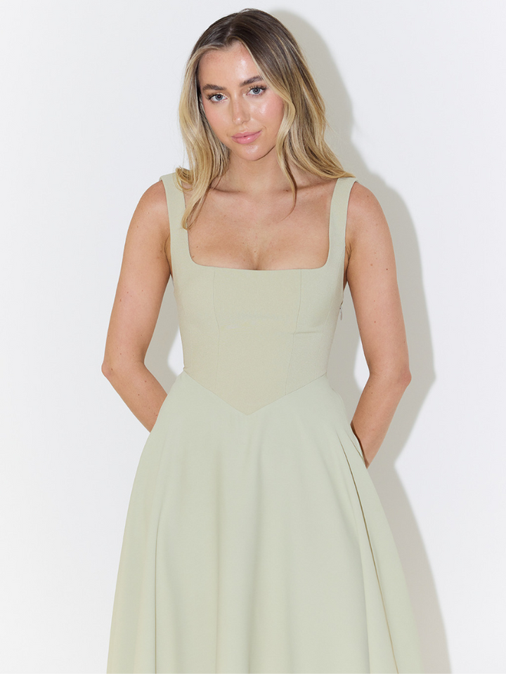 Duttini | Sculpted Waist Midi Sundress