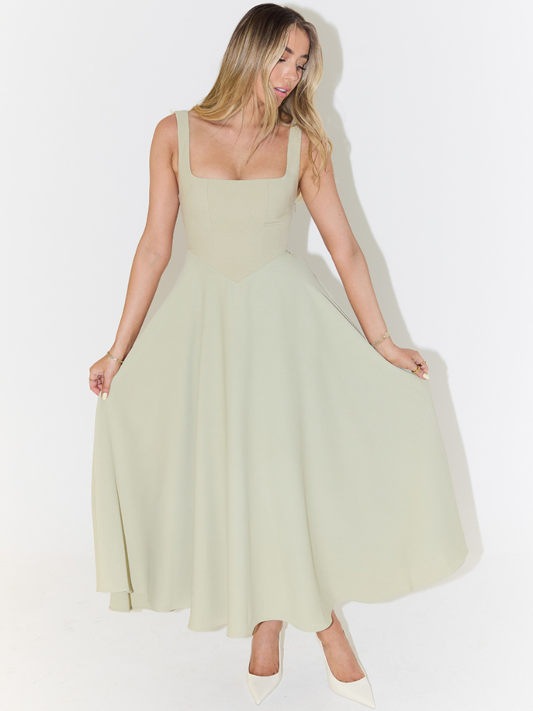 Duttini | Sculpted Waist Midi Sundress