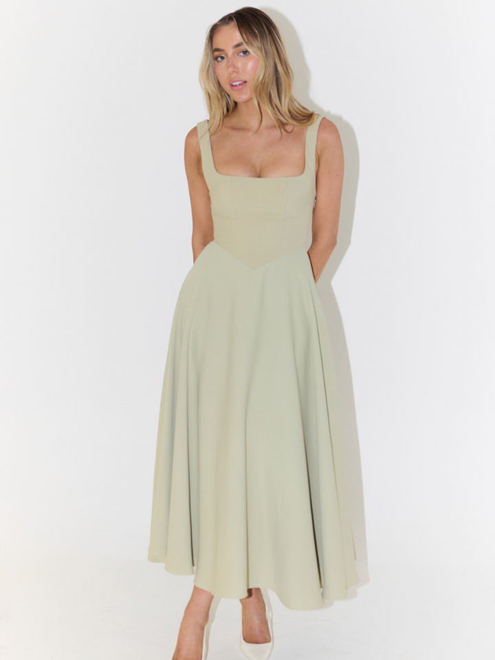 Duttini | Sculpted Waist Midi Sundress