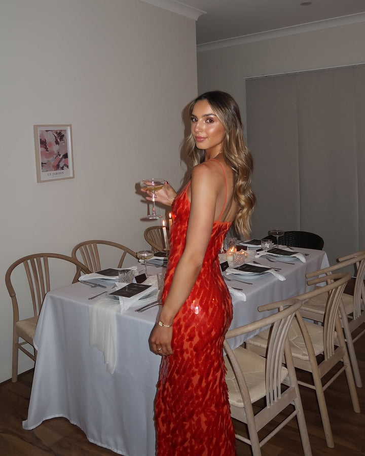 Duttini | Luxe Wedding Guest Sequin Backless Dress for Every Occasion