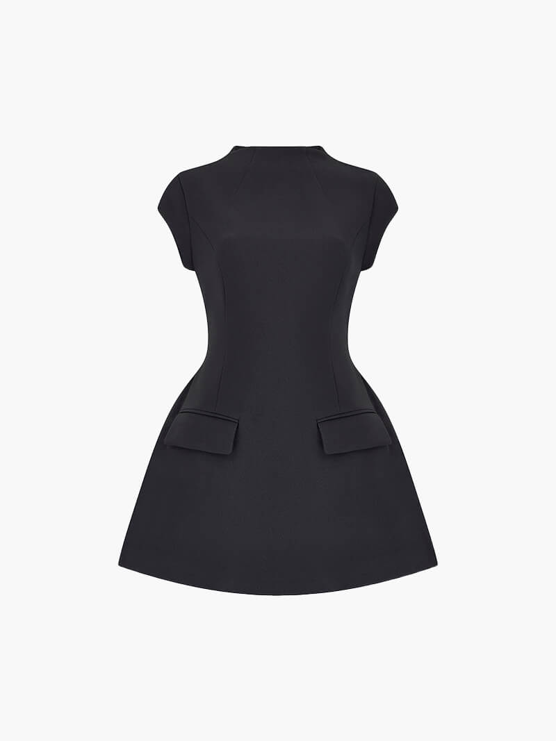 Duttini | Mini Dress for Women in Soft Fabric, Fitted, Black