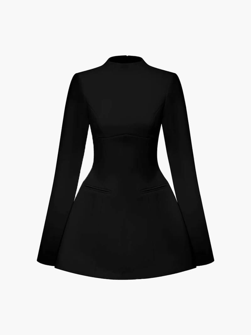 Duttini | Mini Dress for Women in Soft Fabric, Fitted, Black, Elegant Style