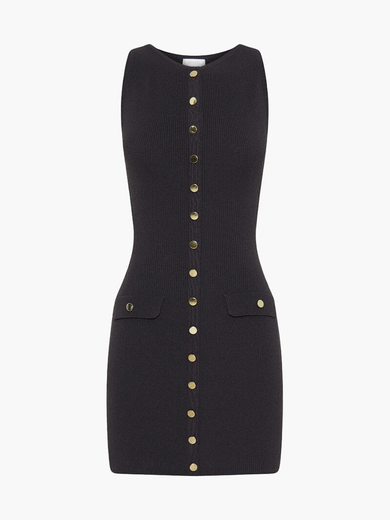 Duttini | Mini Dress for Women in Cotton Blend, Fitted, Black