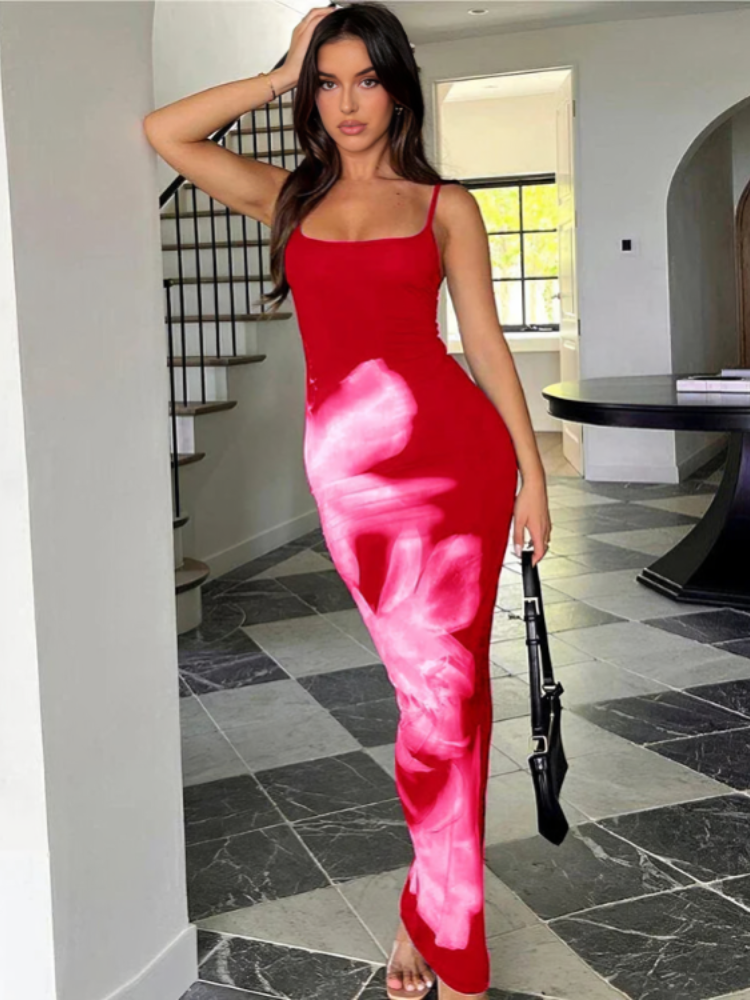 Duttini | Abstract Bloom Bodycon Maxi Dress