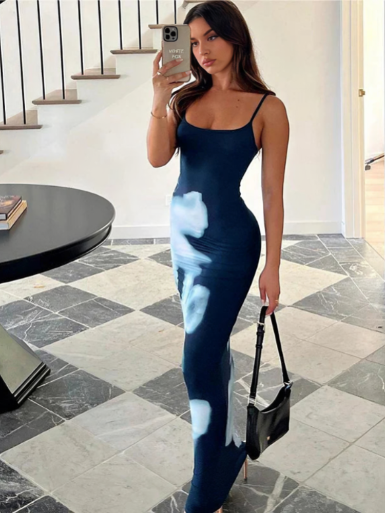 Duttini | Abstract Bloom Bodycon Maxi Dress