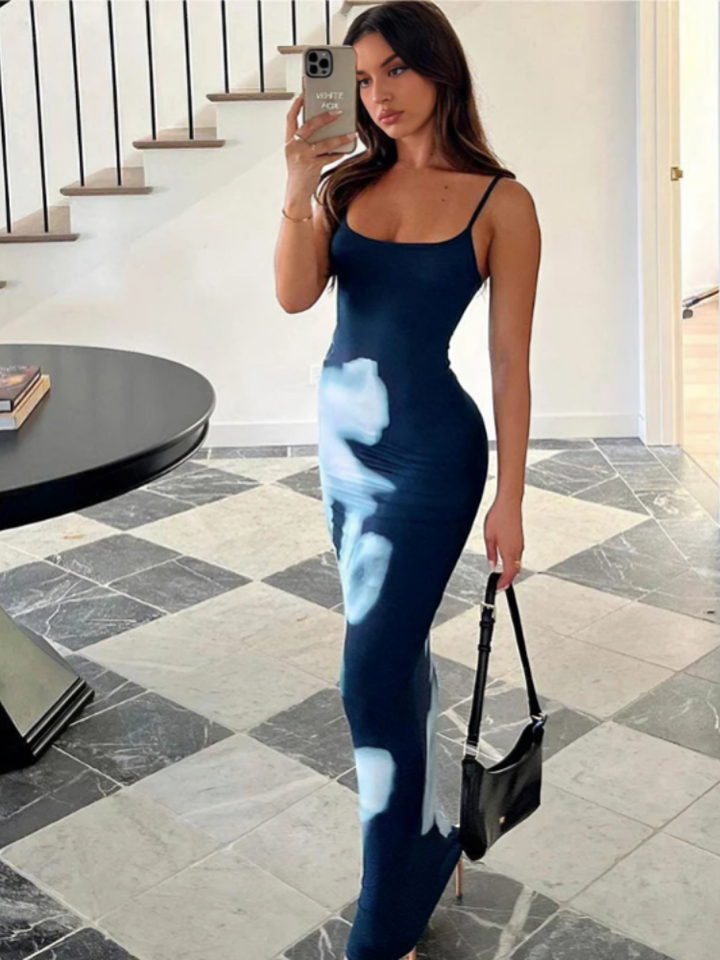 Duttini | Abstract Bloom Bodycon Maxi Dress