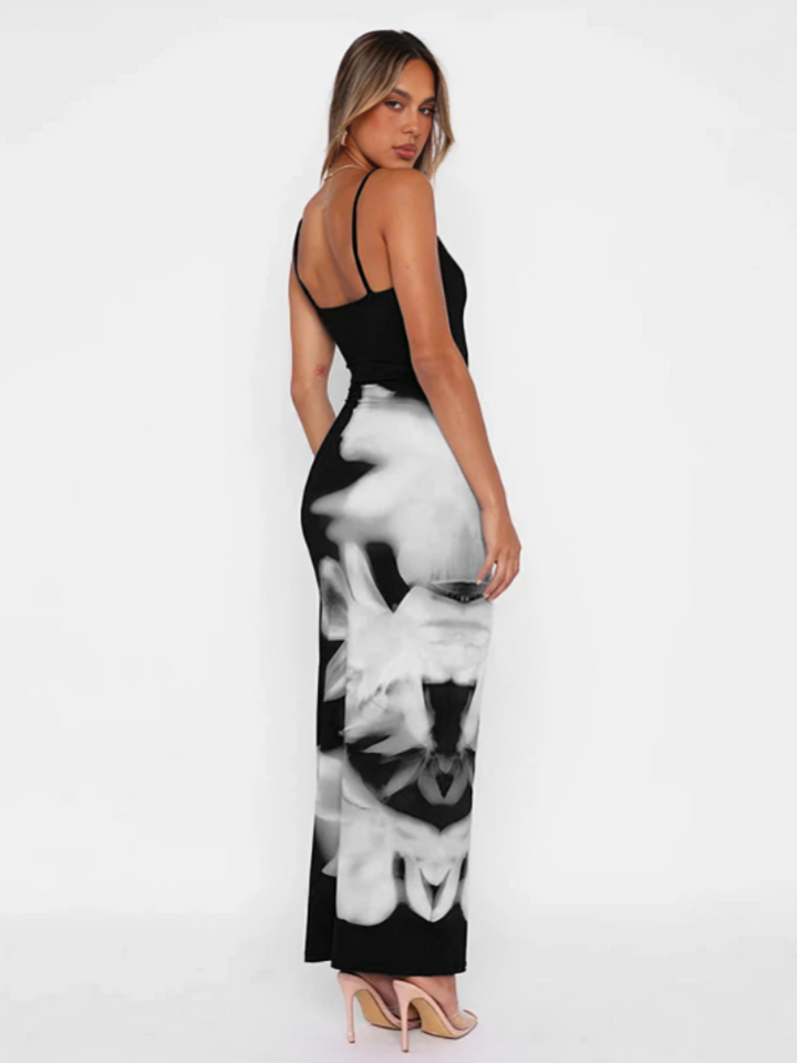 Duttini | Abstract Bloom Bodycon Maxi Dress