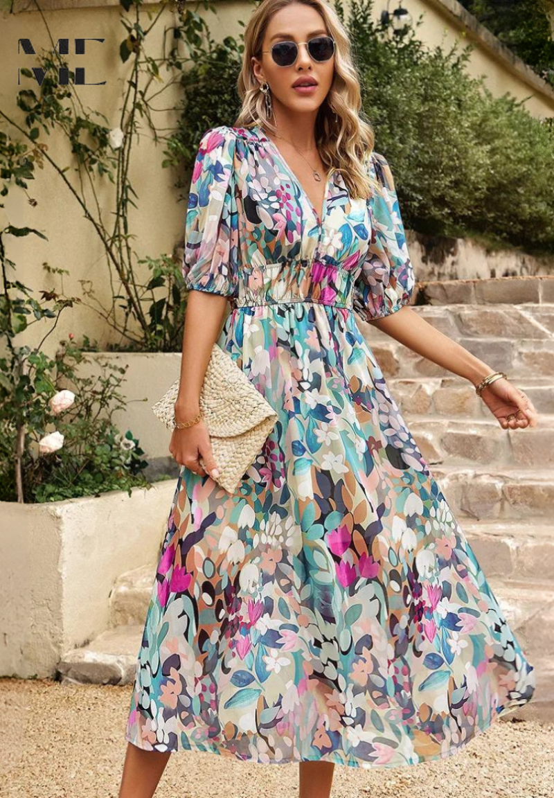 Duttini | Elegant Floral Dress with a Timeless Finish