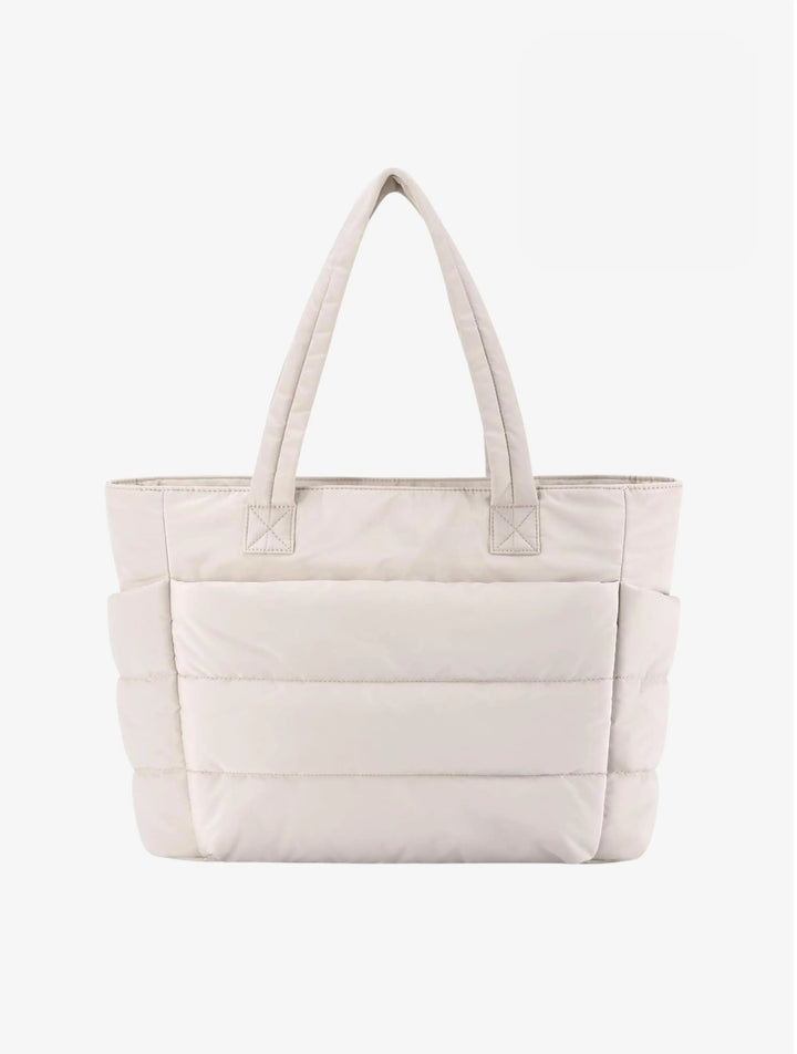 Duttini | Quilted Shoulder Tote Bag, Soft Padding, Structured Shape