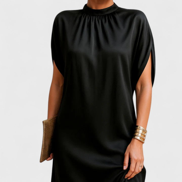 Duttini | Statement Mock Neck Mini Dress Split Sleeve Going Out Dress