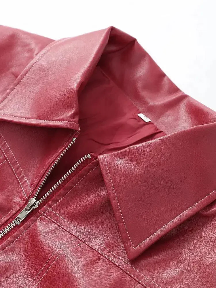 Duttini | Glossy vegan leather bomber jacket