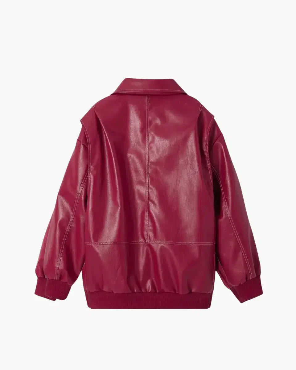Duttini | Glossy vegan leather bomber jacket