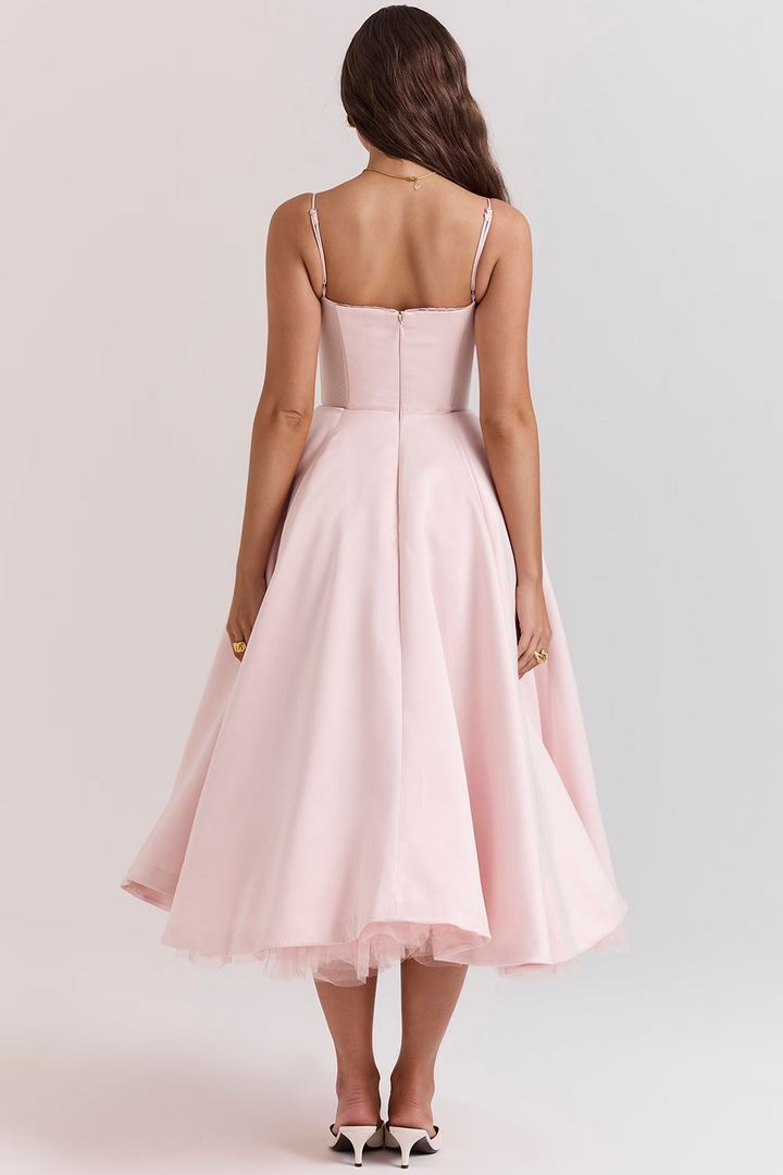 Duttini | Corset Bodice Midi Cocktail Dress