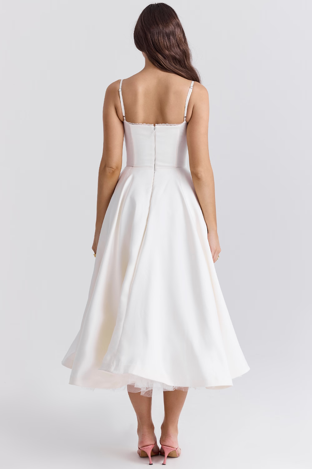 Duttini | Corset Bodice Midi Cocktail Dress