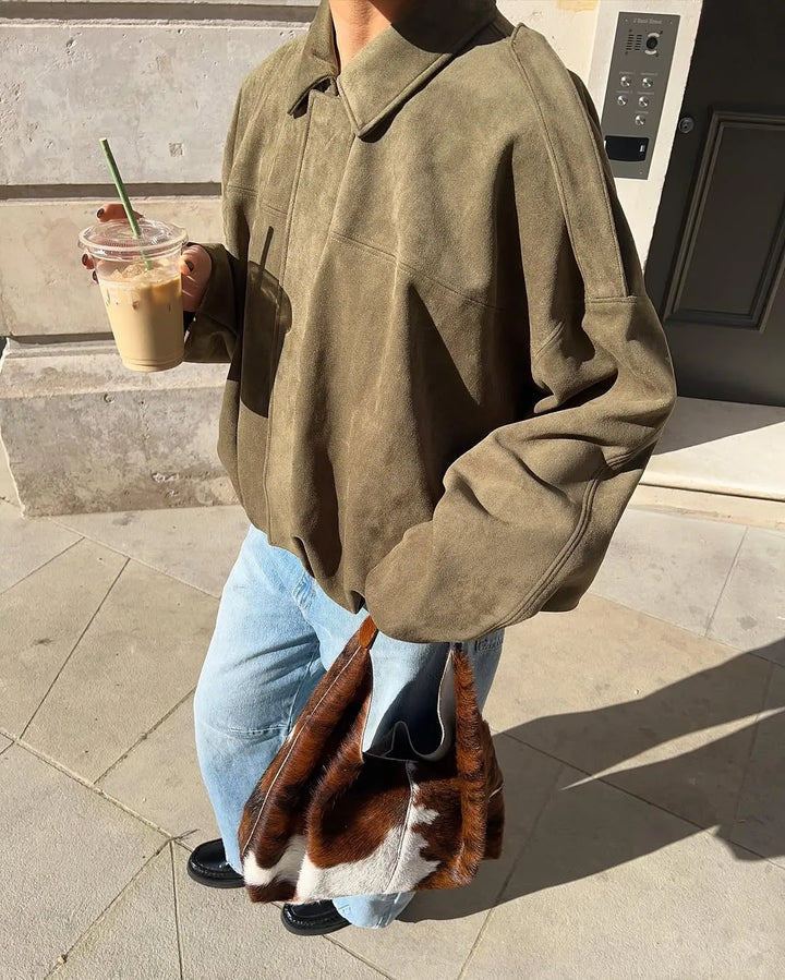 Duttini | Faux suede bomber jacket