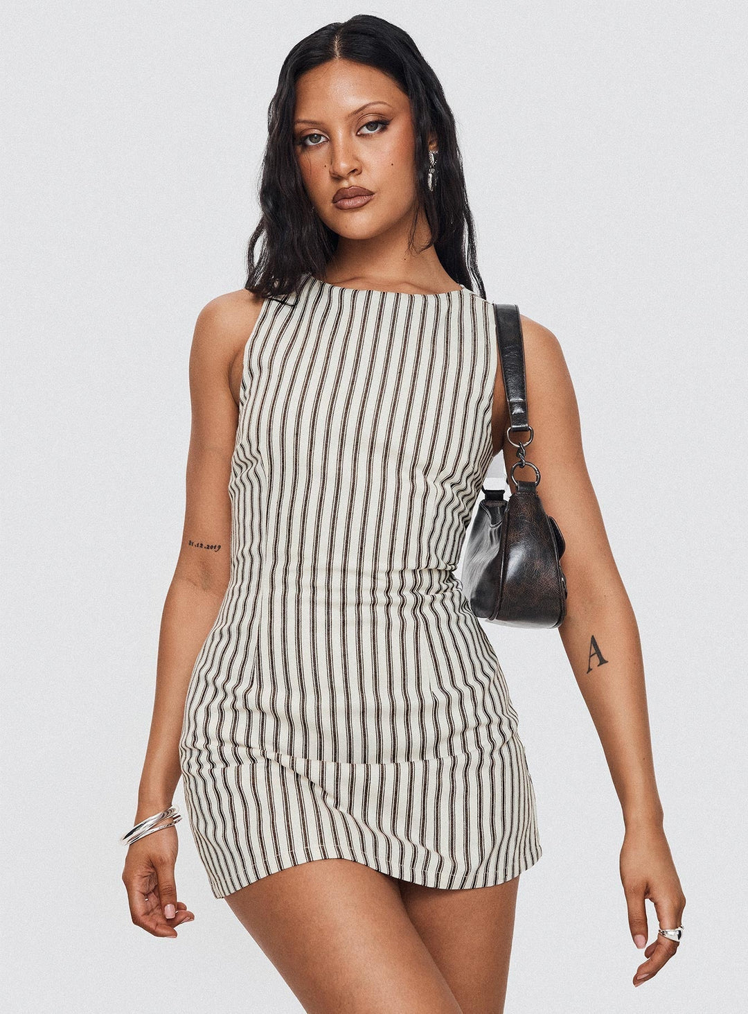 Duttini | Pinstripe Sleeveless Mini Dress
