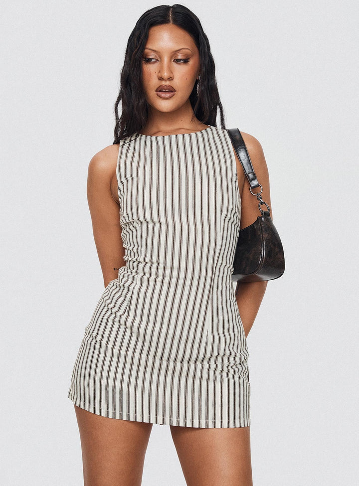 Duttini | Pinstripe Sleeveless Mini Dress