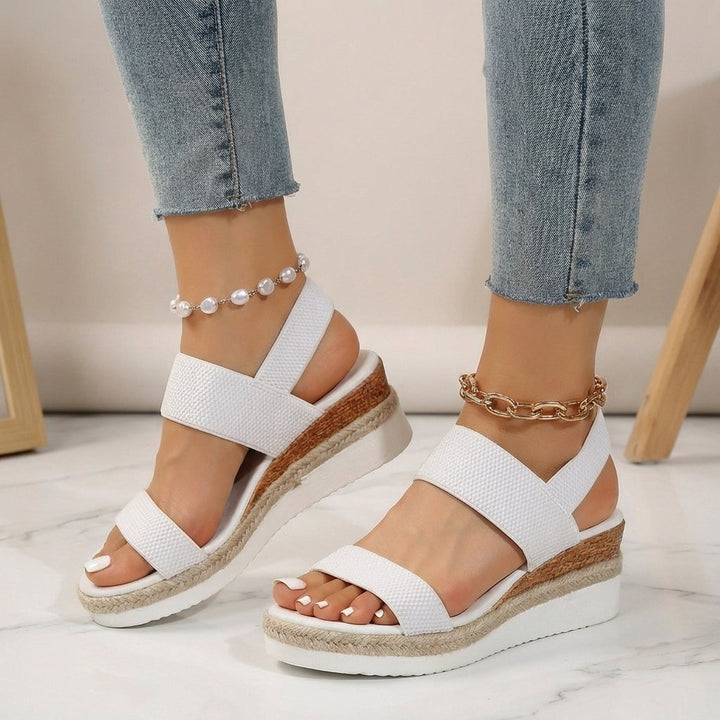 Duttini | Espadrille Platform Orthopedic Sandals With Elastic Straps