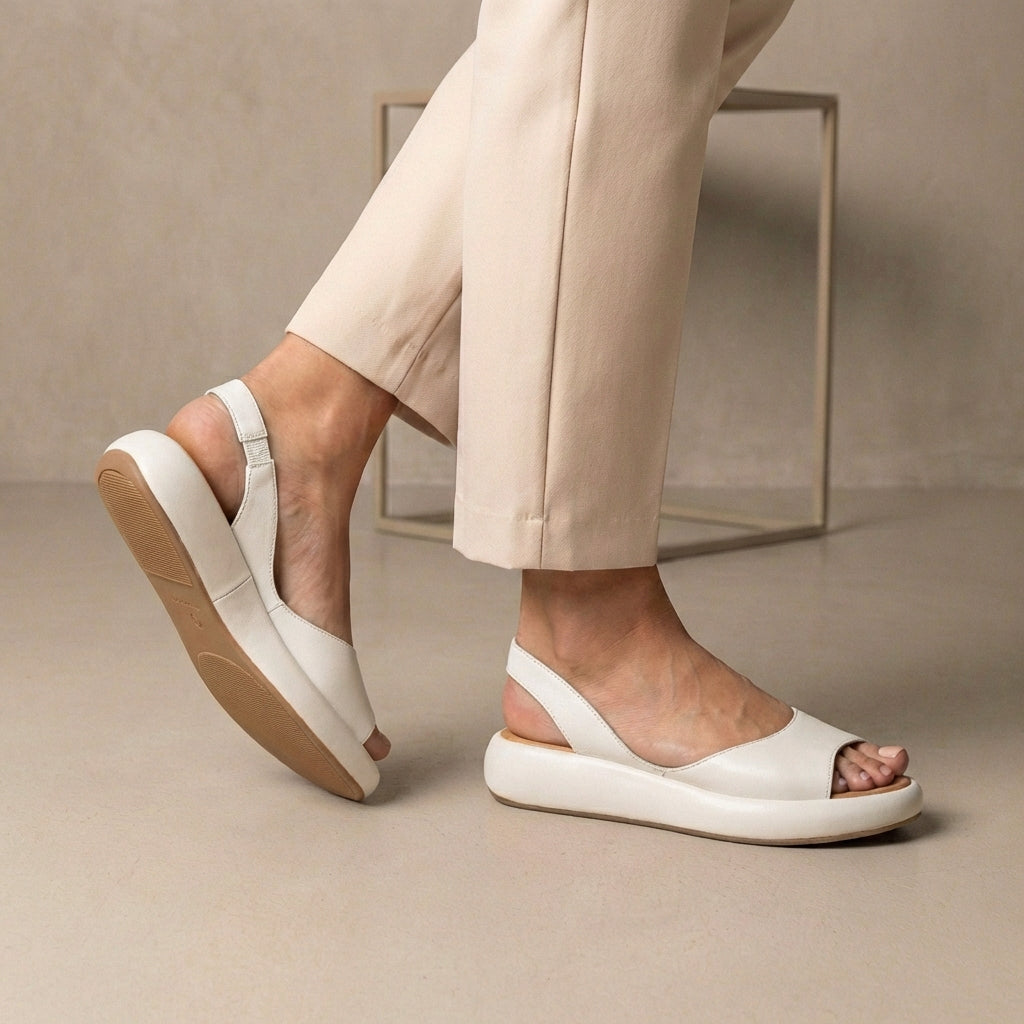 Duttini | Peep-Toe Slingback Orthopedic Sandals With Cushioned Sole Support