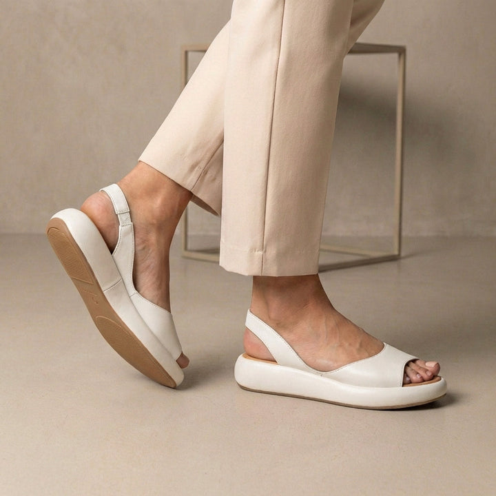 Duttini | Peep-Toe Slingback Orthopedic Sandals With Cushioned Sole Support