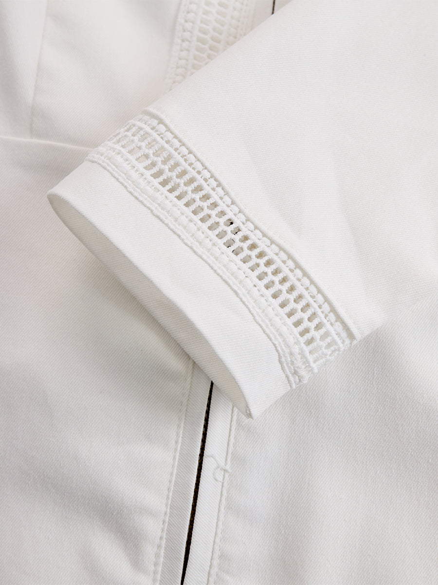 Duttini | White Denim Tassel Casual Dress