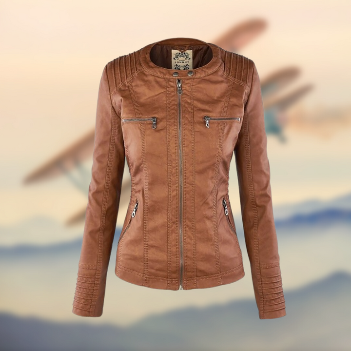 Duttini | Women's Zip-Up Biker Jacket