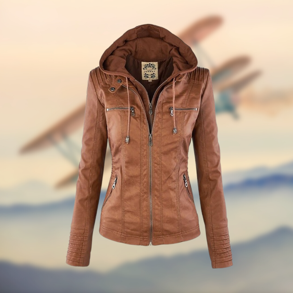 Duttini | Women's Zip-Up Biker Jacket