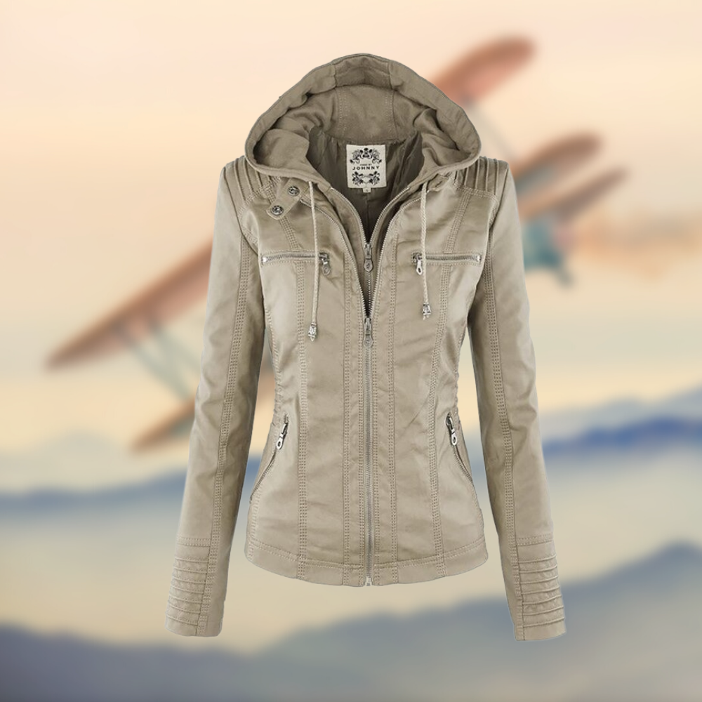 Duttini | Women's Zip-Up Biker Jacket