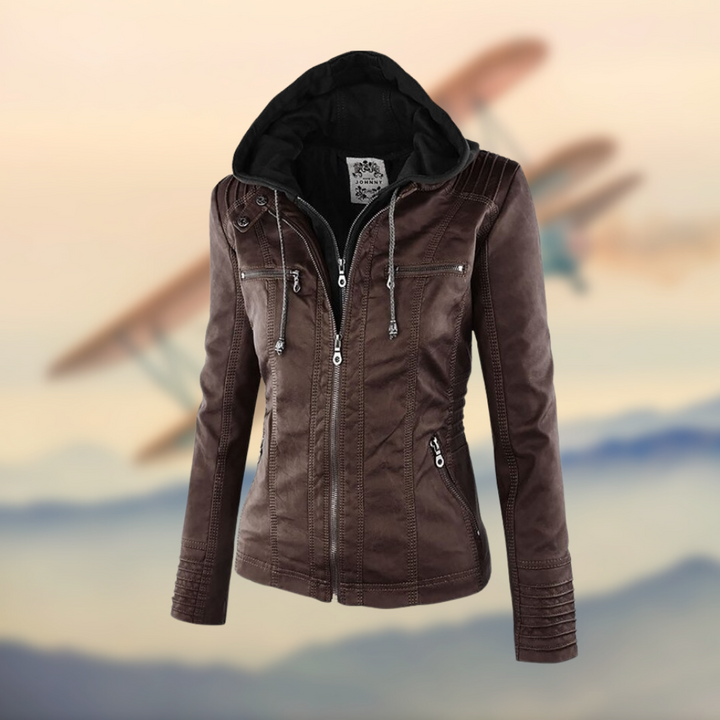 Duttini | Women's Zip-Up Biker Jacket