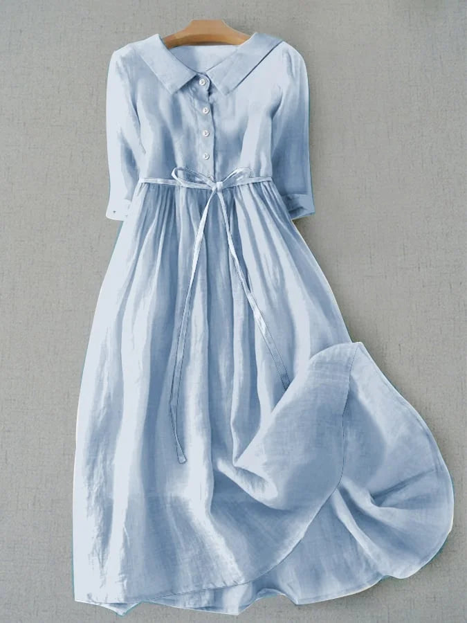 Duttini | Elegant Flowy Draped Midi Dress Evening with Graceful Drape