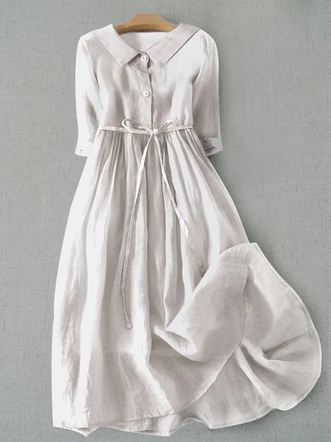 Duttini | Elegant Flowy Draped Midi Dress Evening with Graceful Drape