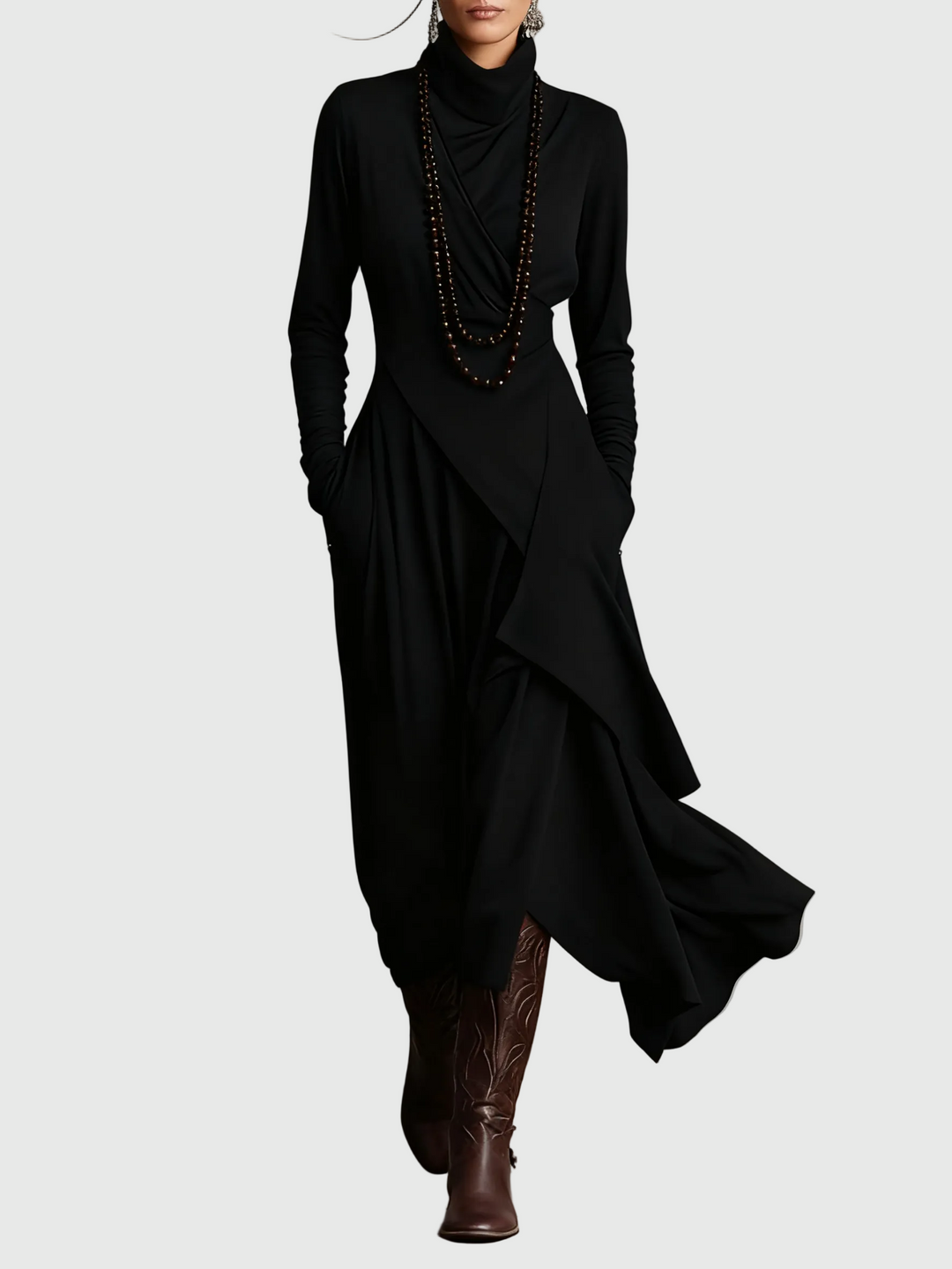 Duttini | Maxi Pleated Dress for Women in Violet