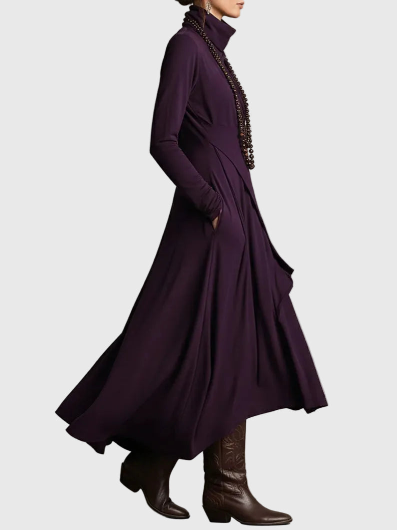 Duttini | Maxi Pleated Dress for Women in Violet