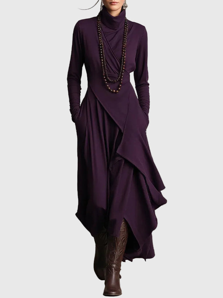 Duttini | Maxi Pleated Dress for Women in Violet