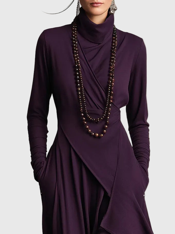 Duttini | Maxi Pleated Dress for Women in Violet