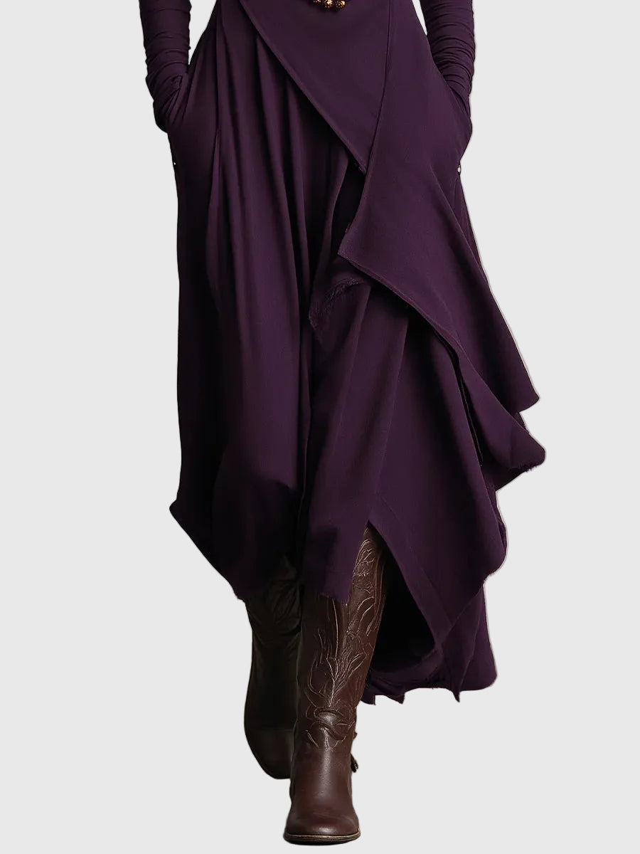 Duttini | Maxi Pleated Dress for Women in Violet