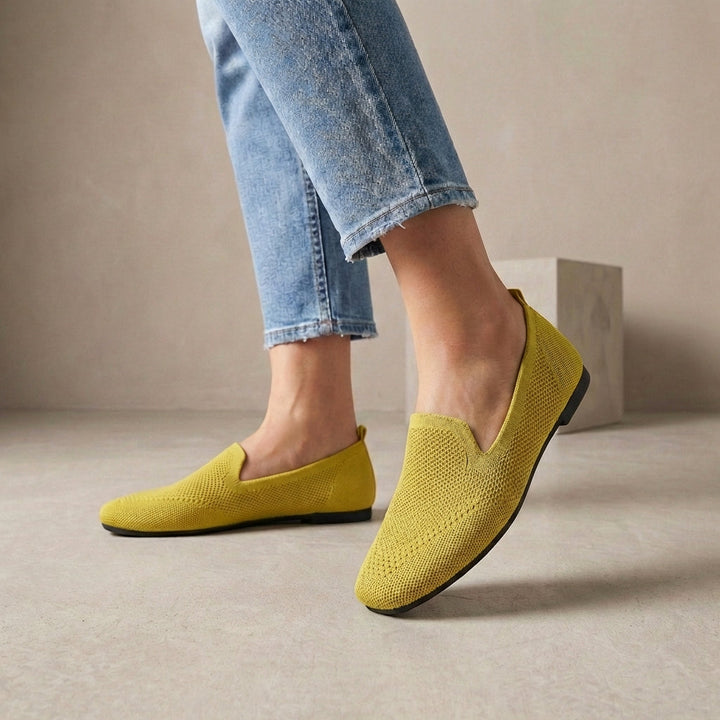 Duttini | Lightweight Breathable Knit Slip-On Flats For Effortless Summer Strolls