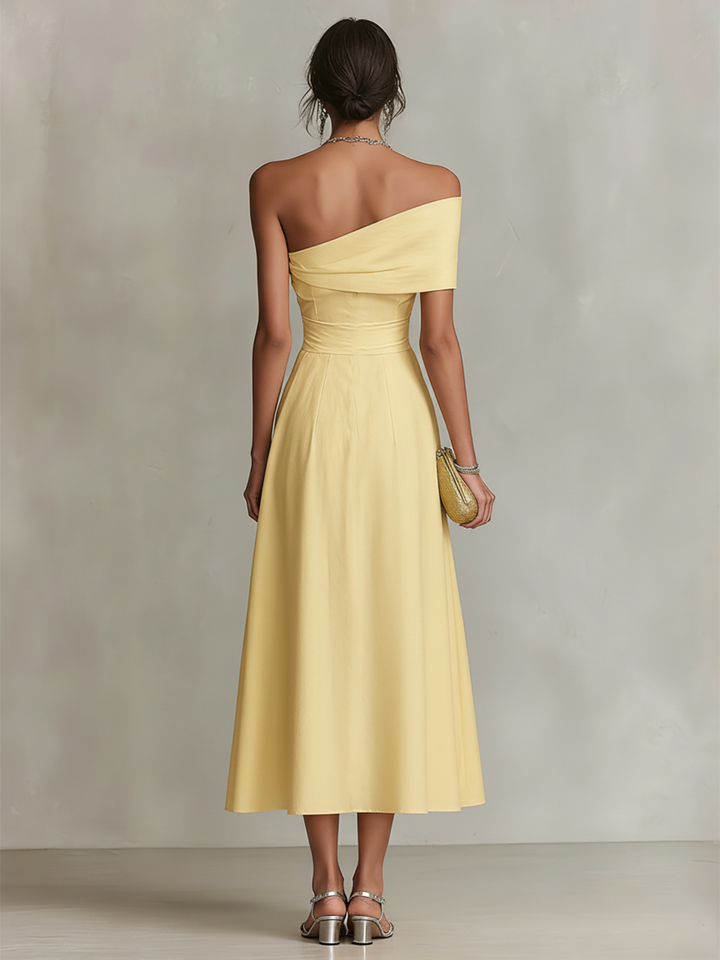 Duttini | Yellow Linen Evening Dress