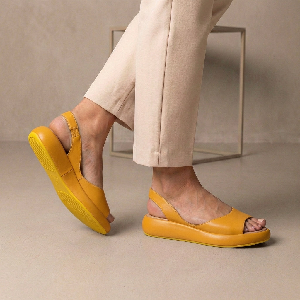 Duttini | Peep-Toe Slingback Orthopedic Sandals With Cushioned Sole Support