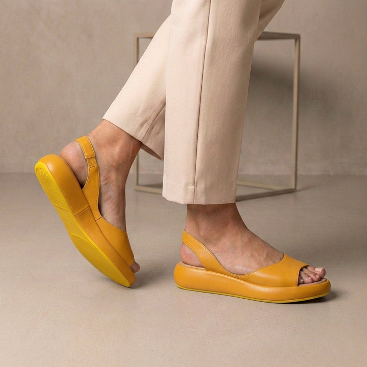 Duttini | Peep-Toe Slingback Orthopedic Sandals With Cushioned Sole Support