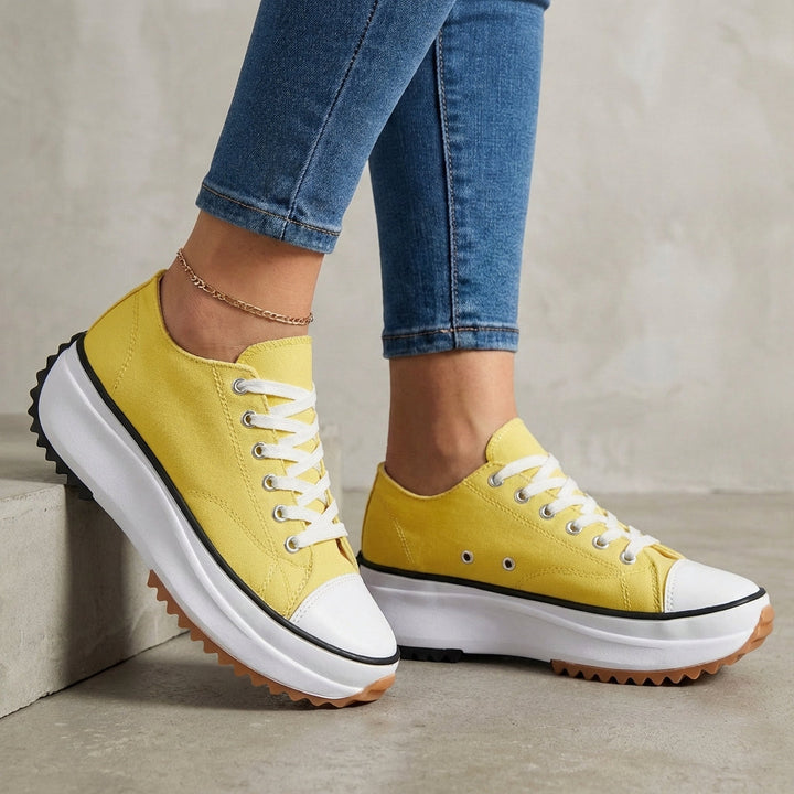 Duttini | Classic Canvas Platform Orthopedic Sneakers With Contrast Toe Cap