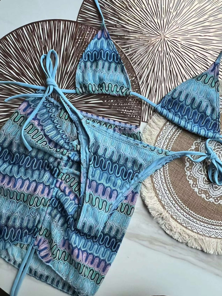 Duttini | Wavy Knit Texture Bikini Set