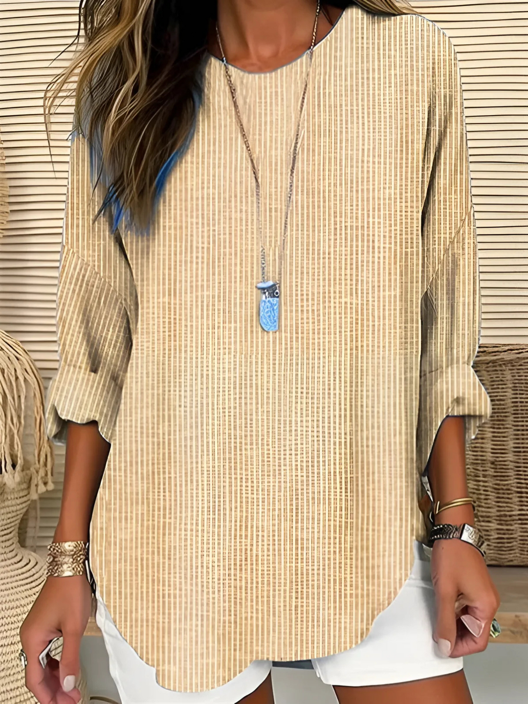 Duttini | Trendy Striped Blouse with Graceful Drape