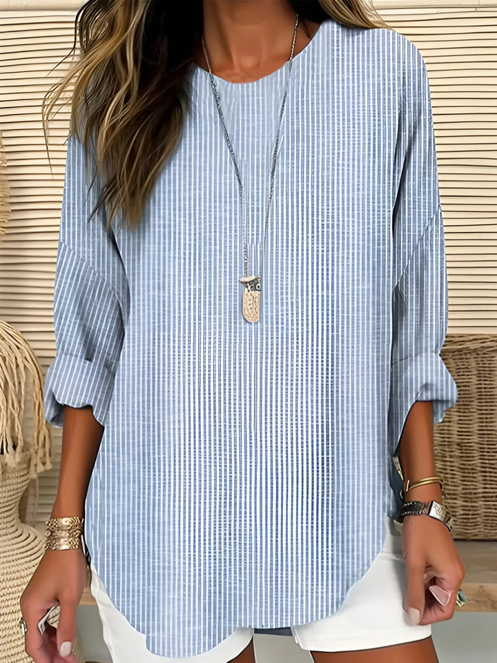 Duttini | Trendy Striped Blouse with Graceful Drape